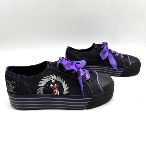2003 Nightmare Before Christmas 10th Anniversary Black Purple Platform Sneaker 8 - Picture 5 of 16